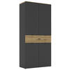 SCHUHSCHRANK Graphitfarben, Eiche Artisan  - Schwarz/Graphitfarben, MODERN, Holzwerkstoff/Metall (90/196/41cm) - Voleo