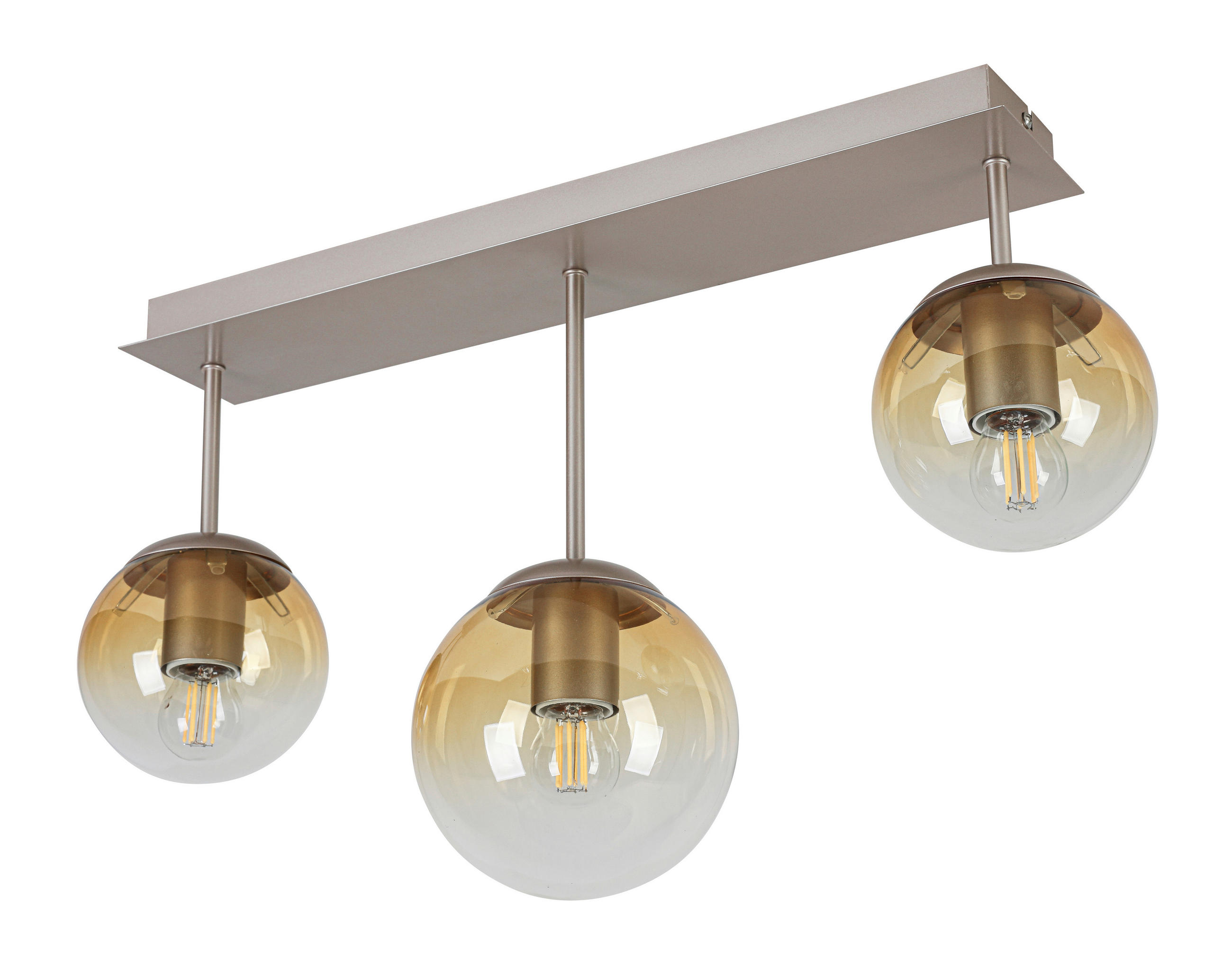 DECKENLEUCHTE    60/16/34,5 cm  - Champagner/Bernsteinfarben, Trend, Glas/Kunststoff (60/16/34,5cm) - Collett's Monde
