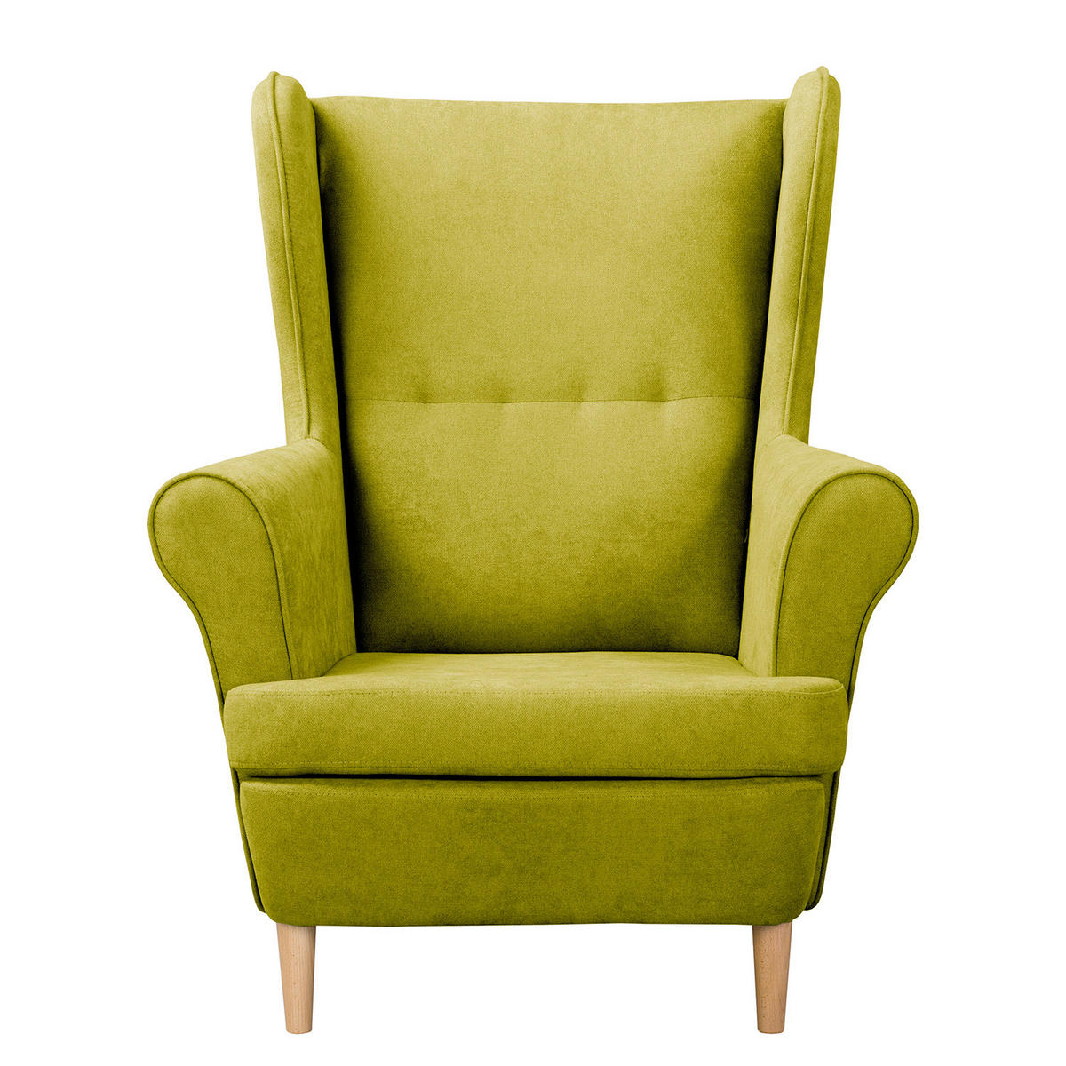 OHRENSESSEL in Mikrofaser Hellgrün  - Naturfarben/Hellgrün, Design, Holz/Textil (87/105/90cm) - Livetastic