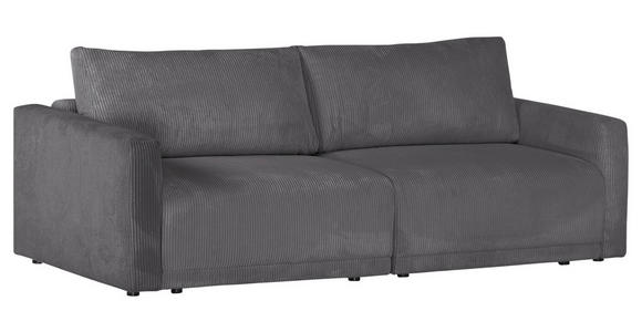 2,5-SITZER in Cord Dunkelgrau - Dunkelgrau/Schwarz, Design, Kunststoff/Textil (240/70/125cm) - Xora