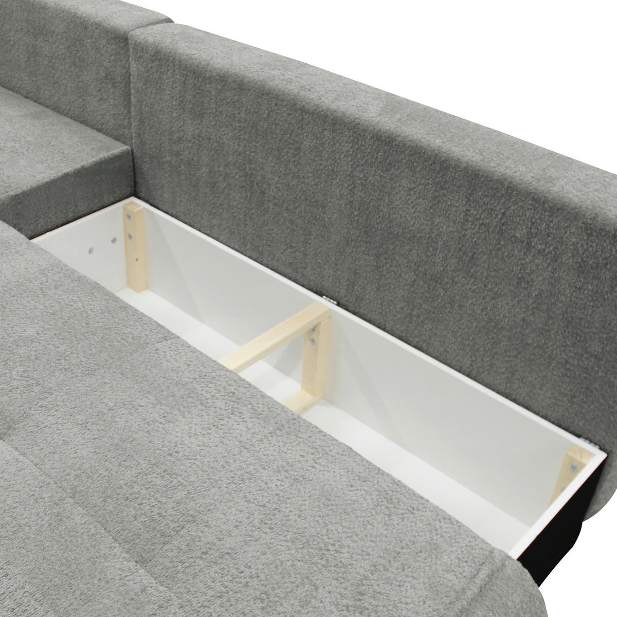 ECKSOFA PAROS Grau Bouclé  - Schwarz/Grau, Design, Kunststoff/Textil (179/277cm) - MID.YOU