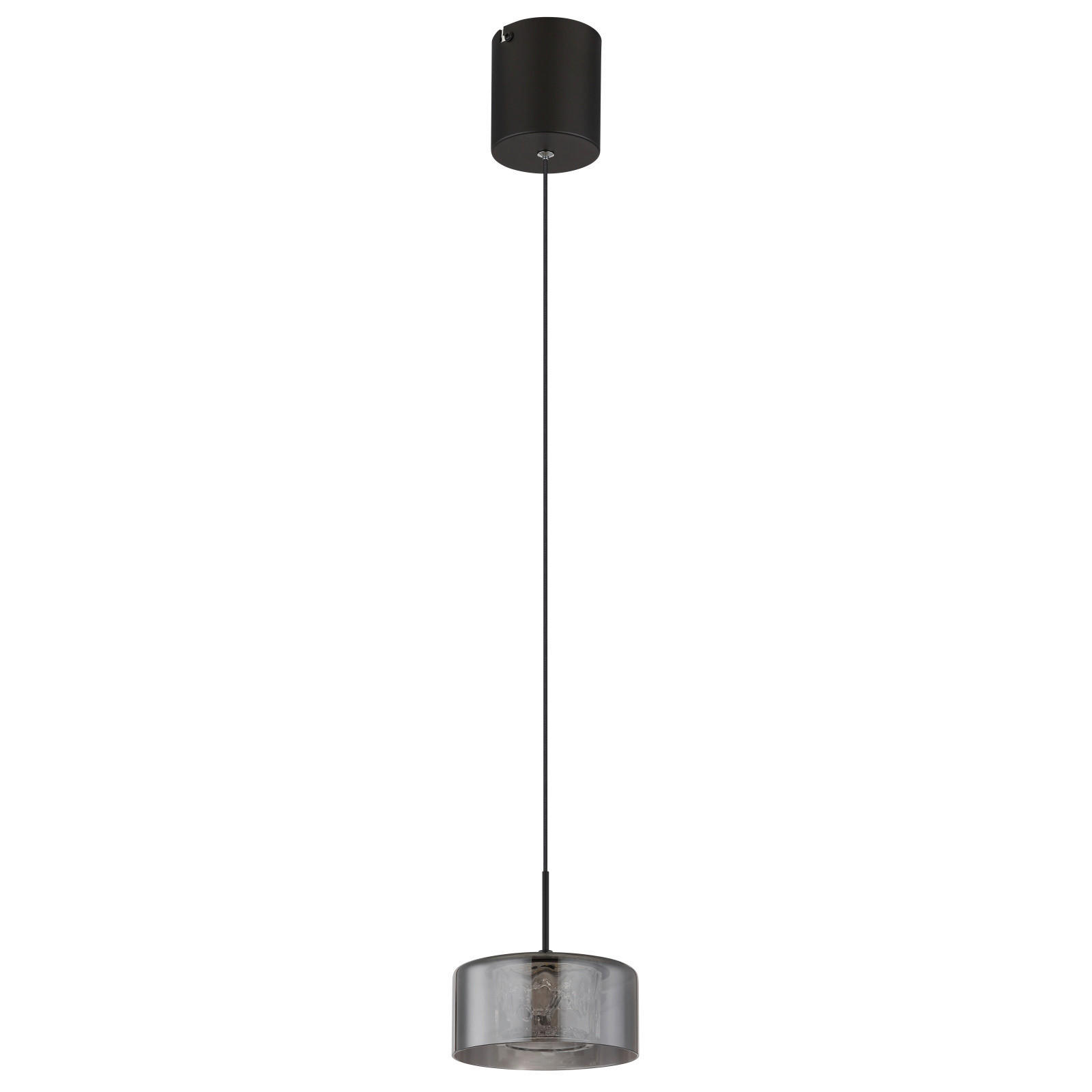 LED FÜGGŐLÁMPA 15/150 cm  - fekete/átlátszó, Basics, műanyag/Üveg (15/150cm)