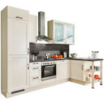 ECKKÜCHE 285/163 cm  in Magnolie  - Edelstahlfarben/Magnolie, KONVENTIONELL, Glas/Holzwerkstoff (285/163cm) - Xora