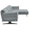 ECKSOFA  in Flachgewebe Hellblau  279-327/176-217 cm  - Schwarz/Hellblau, Design, Textil/Metall (279-327/176-217cm) - Dieter Knoll