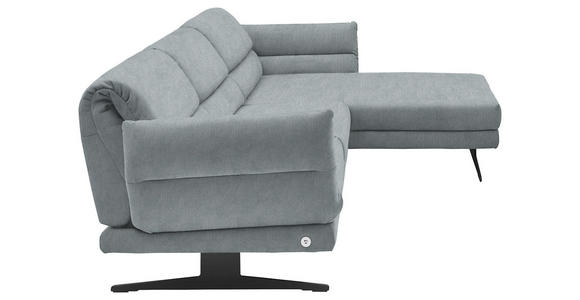 ECKSOFA  in Flachgewebe Hellblau  279-327/176-217 cm  - Schwarz/Hellblau, Design, Textil/Metall (279-327/176-217cm) - Dieter Knoll