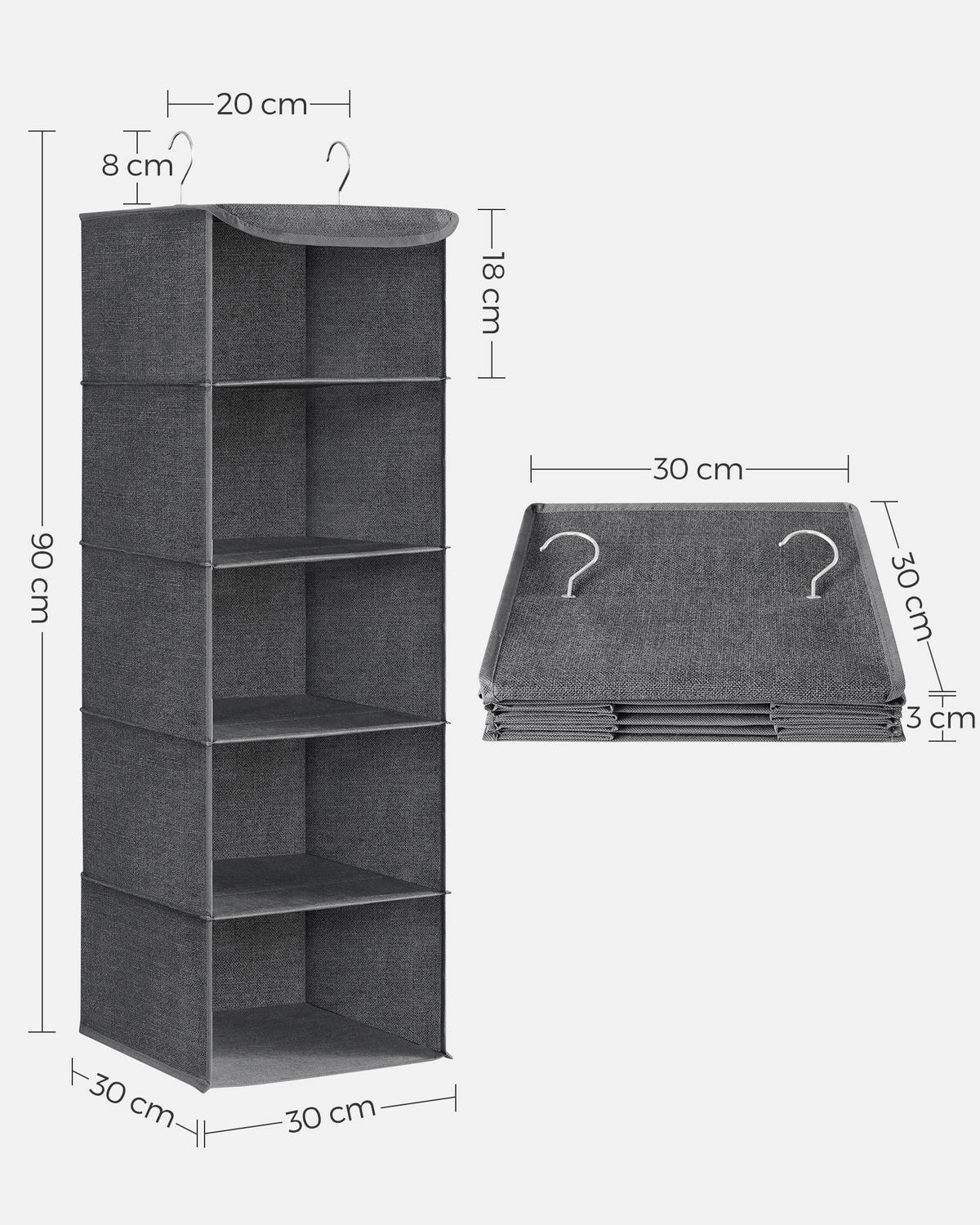 ORGANIZER  - Grau, Basics, Karton/Holz (30/90/30cm)
