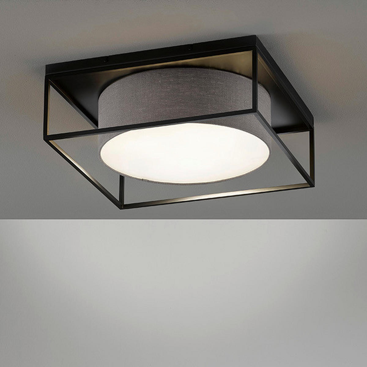 TAKLAMPA Carre 50/20 cm  - vit/sandfärgad, Design, metall/plast (50/20cm) - Fischer & Honsel