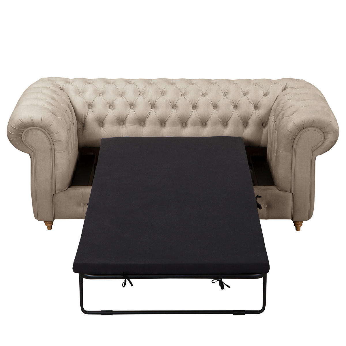 SCHLAFSOFA Mikrofaser Taupe Armteil links, Armteil rechts  - Taupe/Braun, Design, Holz/Textil (190/74/91cm) - P & B