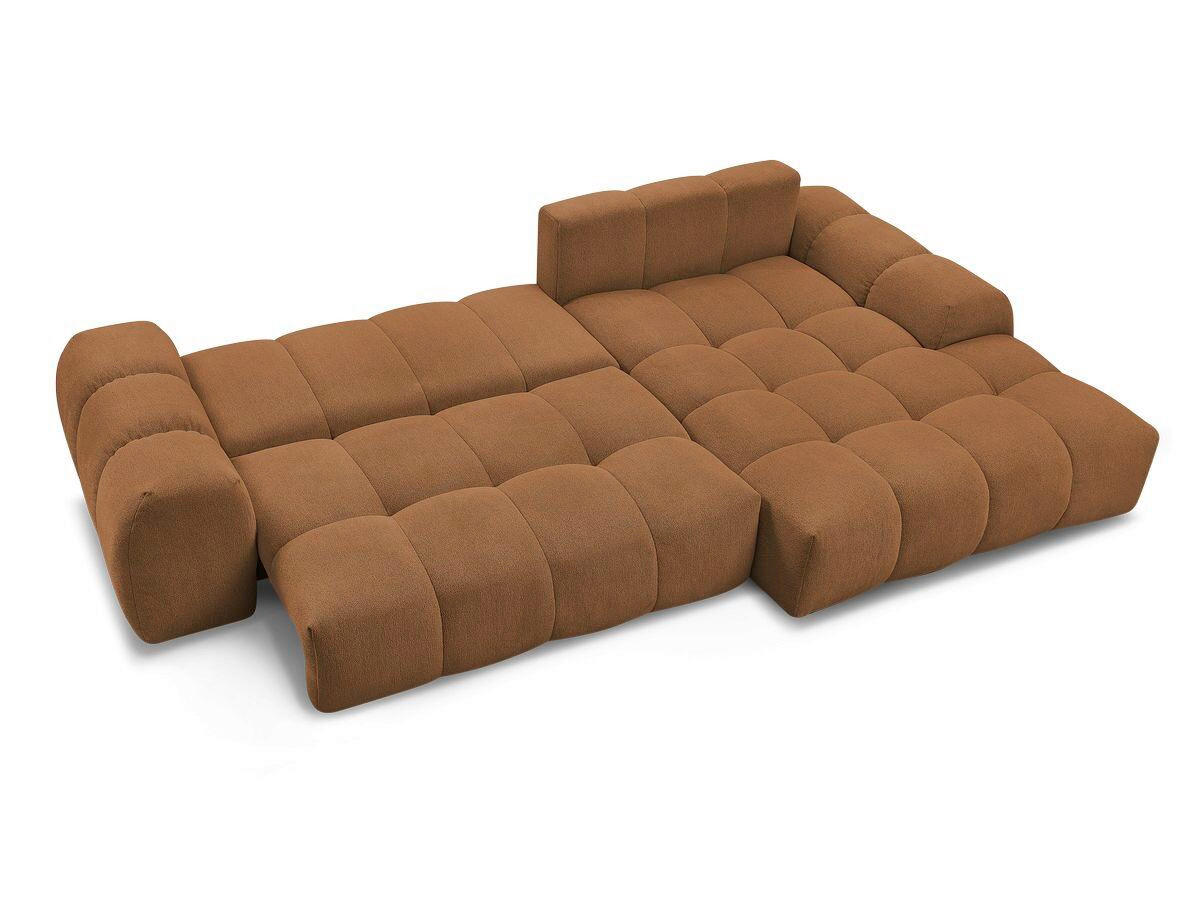 ECKSCHLAFSOFA EVEREST  mit Rücken echt, Armteil links, Armteil rechts Flachgewebe Orange  - Schwarz/Orange, MODERN, Kunststoff/Textil (318/180cm) - Livetastic