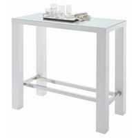 BAROVÝ STÔL, biela, 120/60/107 cm - biela, Design, kov/kompozitné drevo (120/60/107cm) - Carryhome