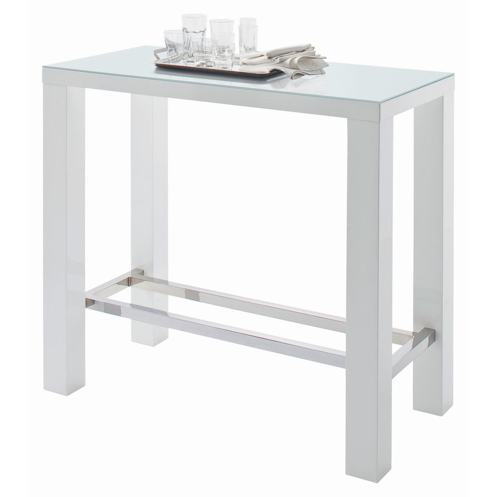 Carryhome BAROVÝ STŮL, bílá, 120/60/107 cm