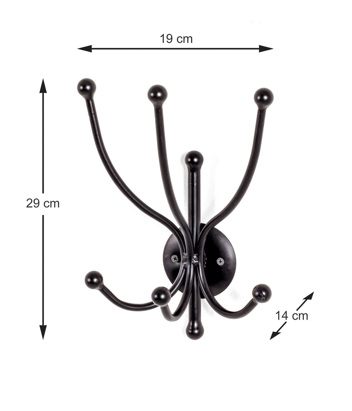 WANDGARDEROBE  in Schwarz  - Schwarz, Design, Metall (19/29/14cm)