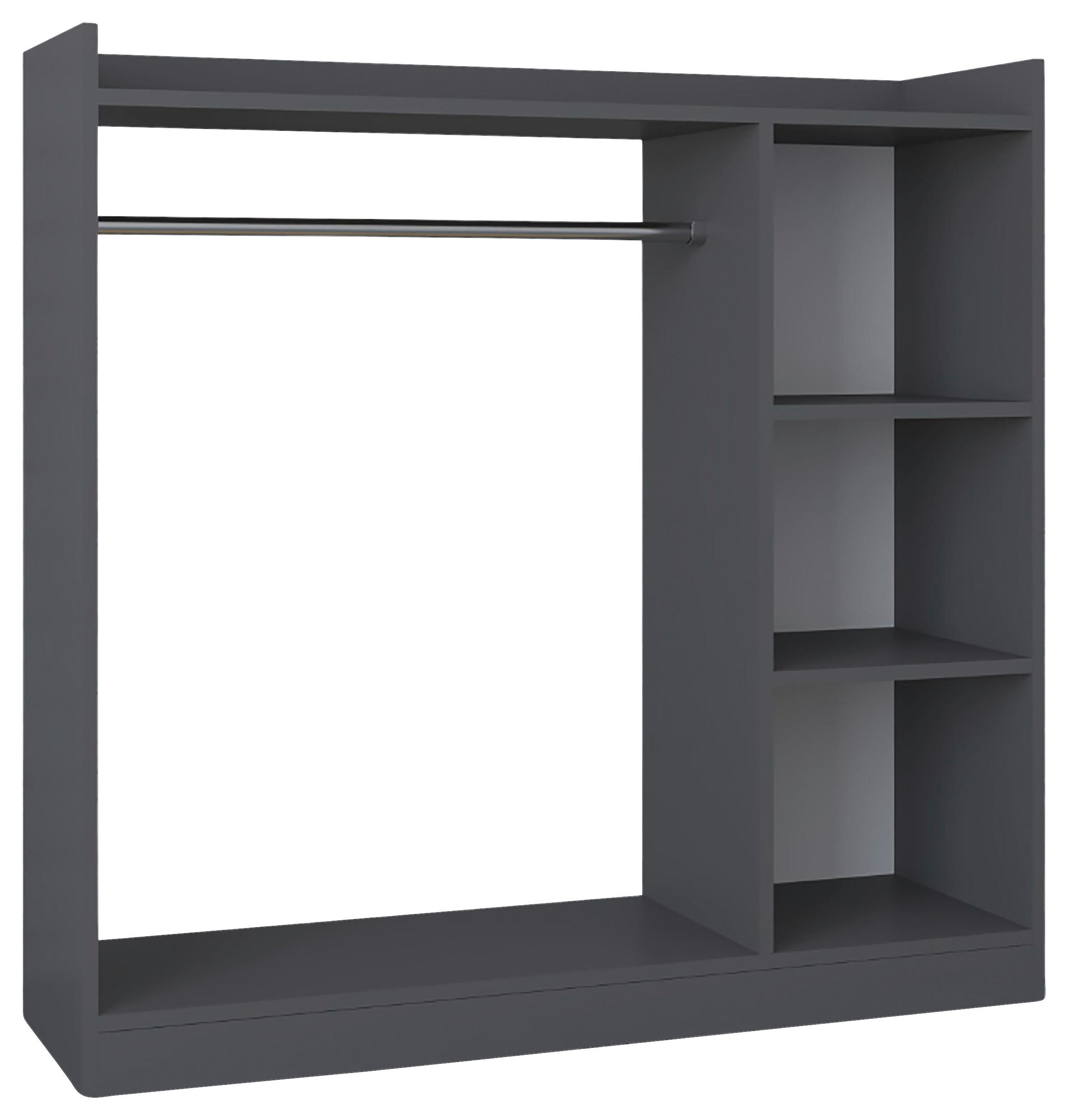 KLEIDERSCHRANK in Anthrazit  - Anthrazit, Design, Holzwerkstoff (124/120/35cm) - MID.YOU