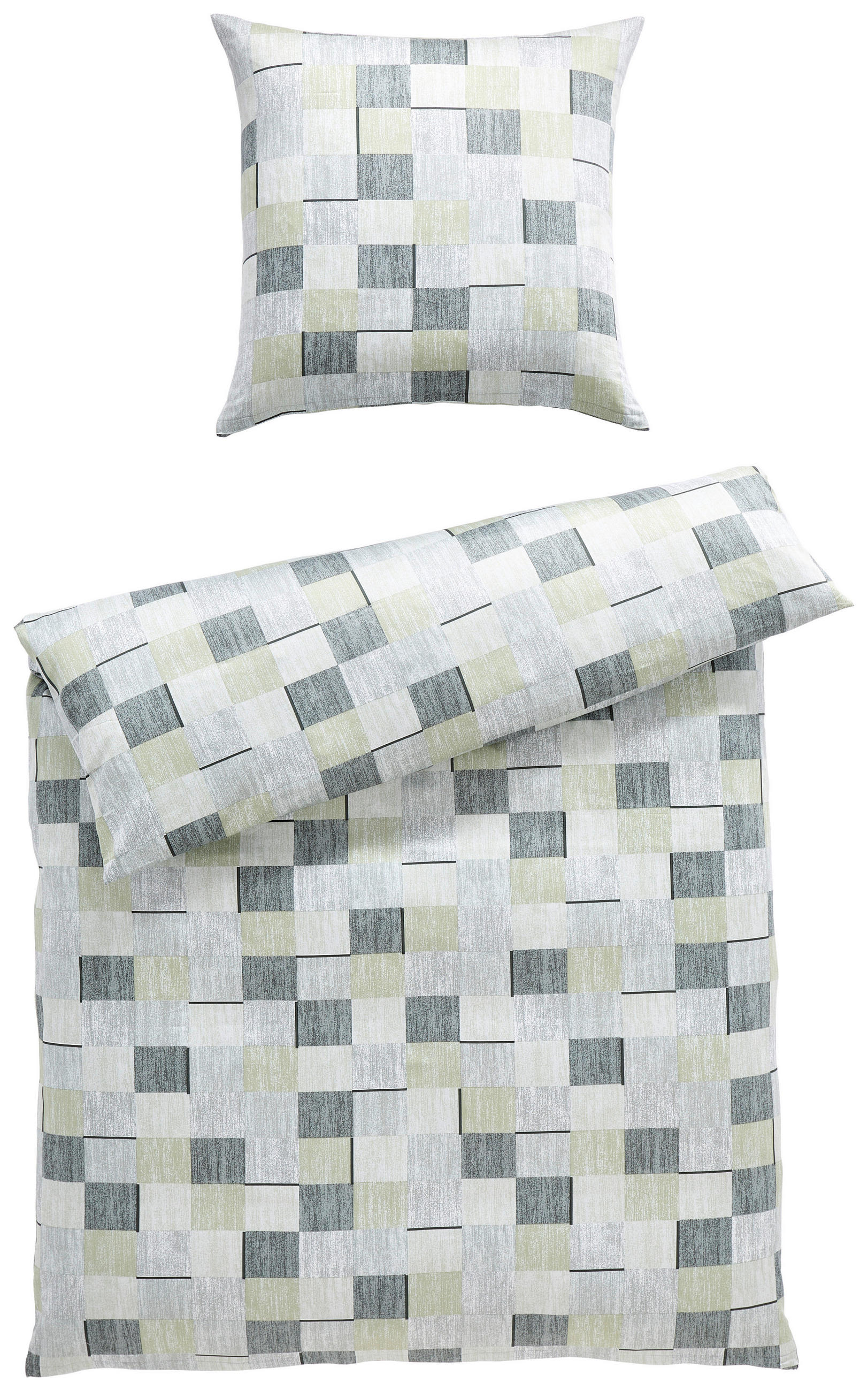 BETTWÄSCHE Makosatin 135/200 cm  - Grün, Design, Textil (135/200cm) - Janine