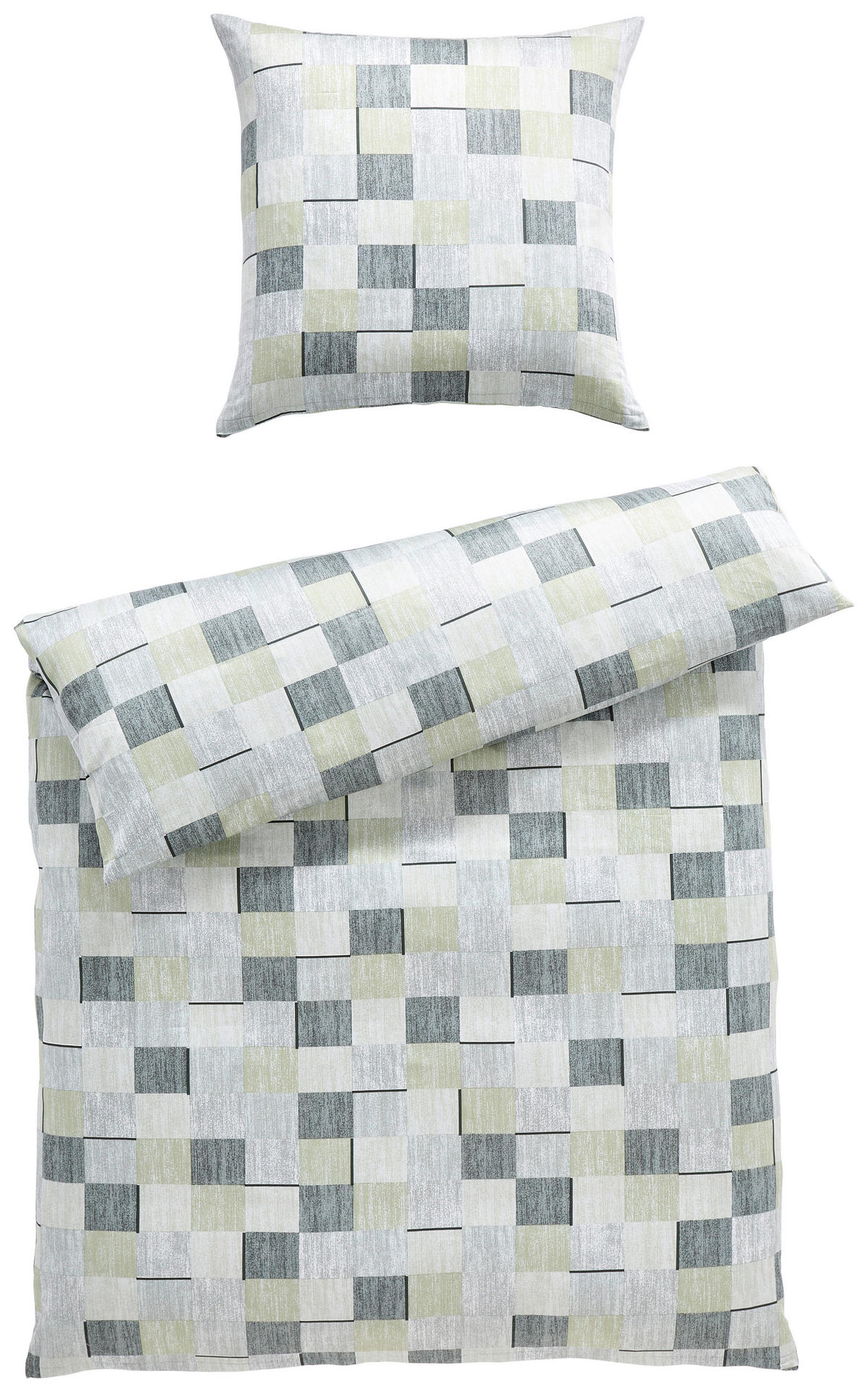 BETTWÄSCHE Makosatin 135/200 cm  - Grün, Design, Textil (135/200cm) - Janine