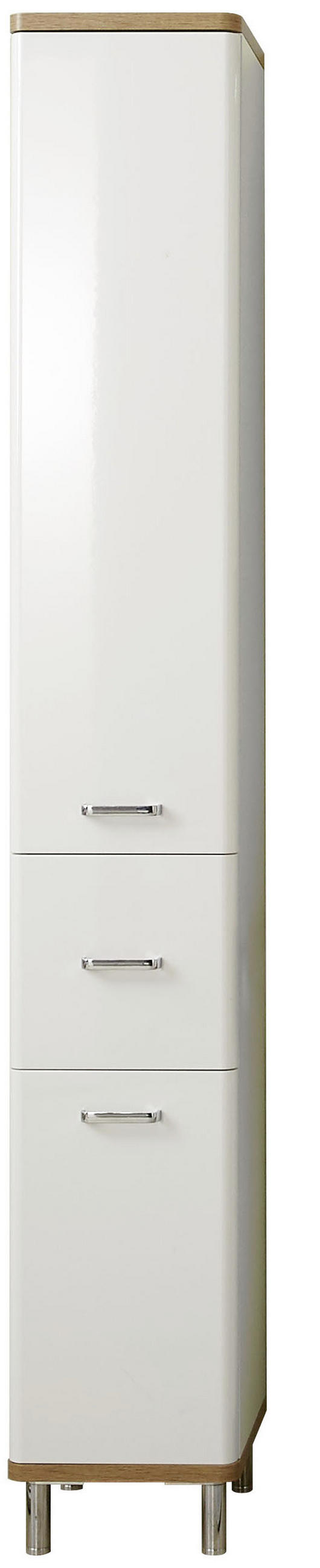 VISOKI ORMAR  bela, boja hrasta  - boja hroma/boja hrasta, Konvencionalno, staklo/pločasti materijal (30/185,5/33cm) - Xora