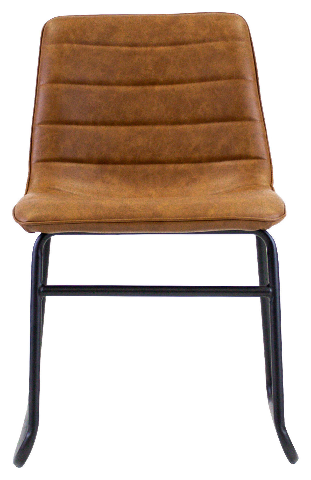 STUHL - Cognac/Schwarz, KONVENTIONELL, Kunststoff/Textil (48/77/56cm) - MID.YOU