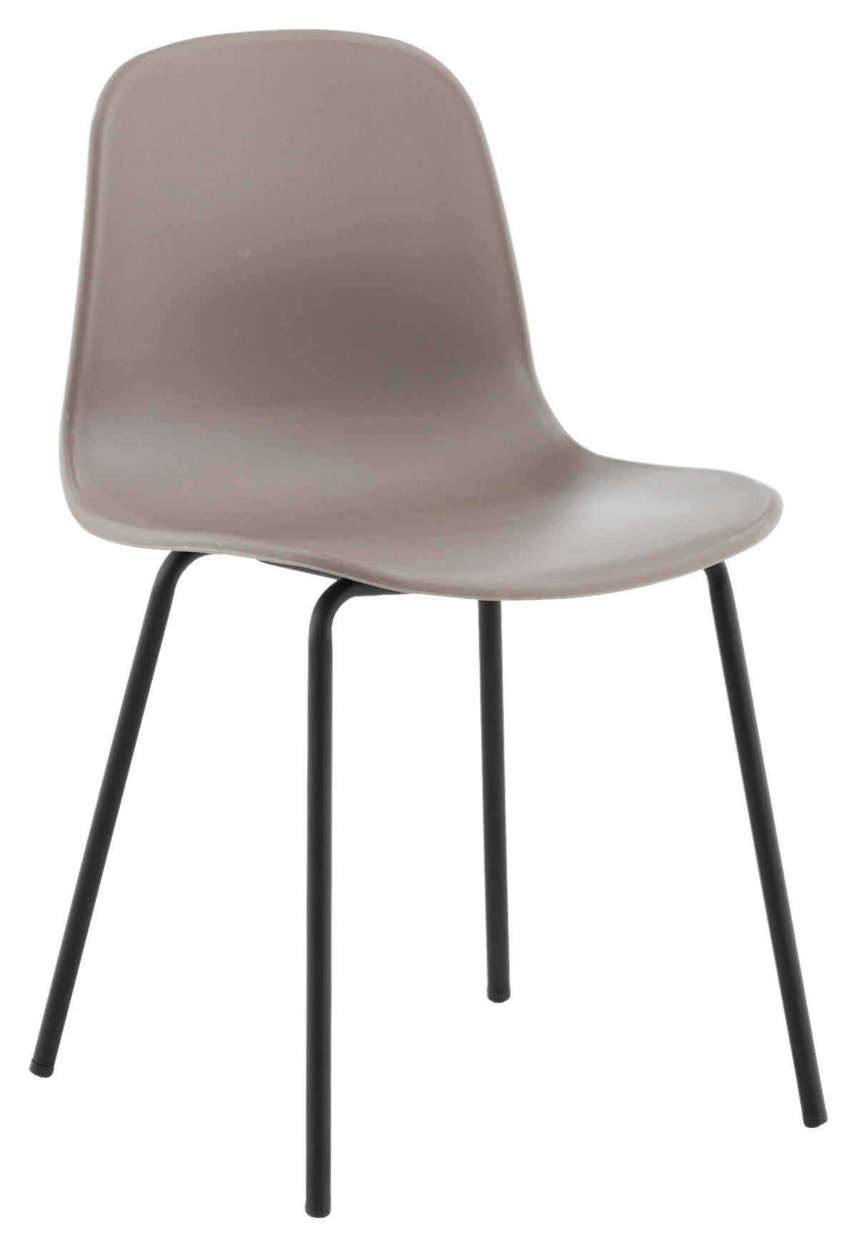 STUHL-SET 2 Stück  in Stahl matt  - Greige/Schwarz, Design, Kunststoff/Metall (49/82/48cm) - Livetastic