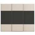 SCHWEBETÜRENSCHRANK 271/223/68 cm 3-türig Graphitfarben, Champagner  - Champagner/Alufarben, KONVENTIONELL, Holzwerkstoff/Metall (271/223/68cm) - Novel