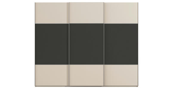 SCHWEBETÜRENSCHRANK 271/223/68 cm 3-türig Graphitfarben, Champagner  - Champagner/Alufarben, KONVENTIONELL, Holzwerkstoff/Metall (271/223/68cm) - Novel