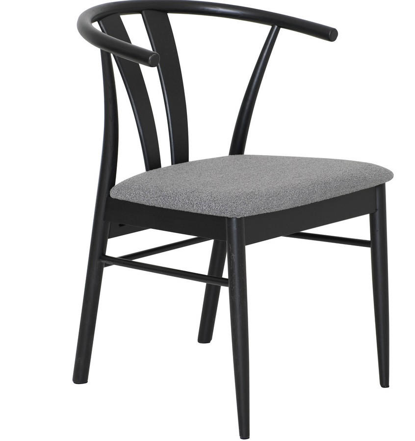 STOL bouclé  - greige/svart, Design, trä/textil (54/79/54cm) - Best Price