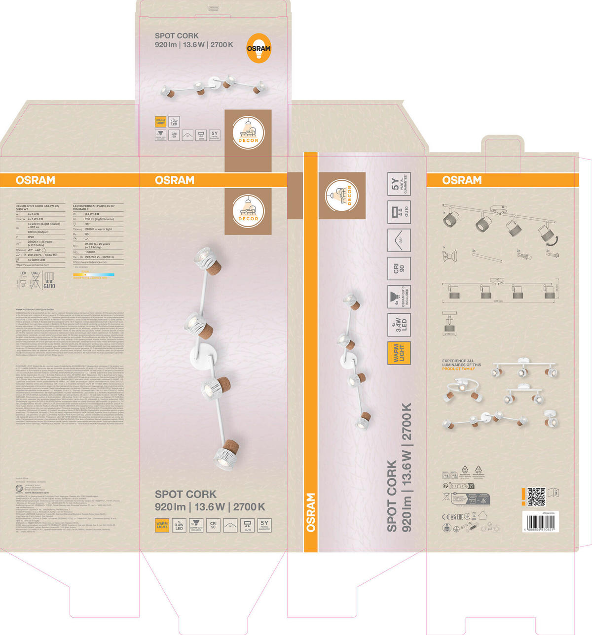 LED-STRAHLER 81,3/10/14,5 cm   - Weiß, Basics, Holz/Metall (81,3/10/14,5cm) - Osram