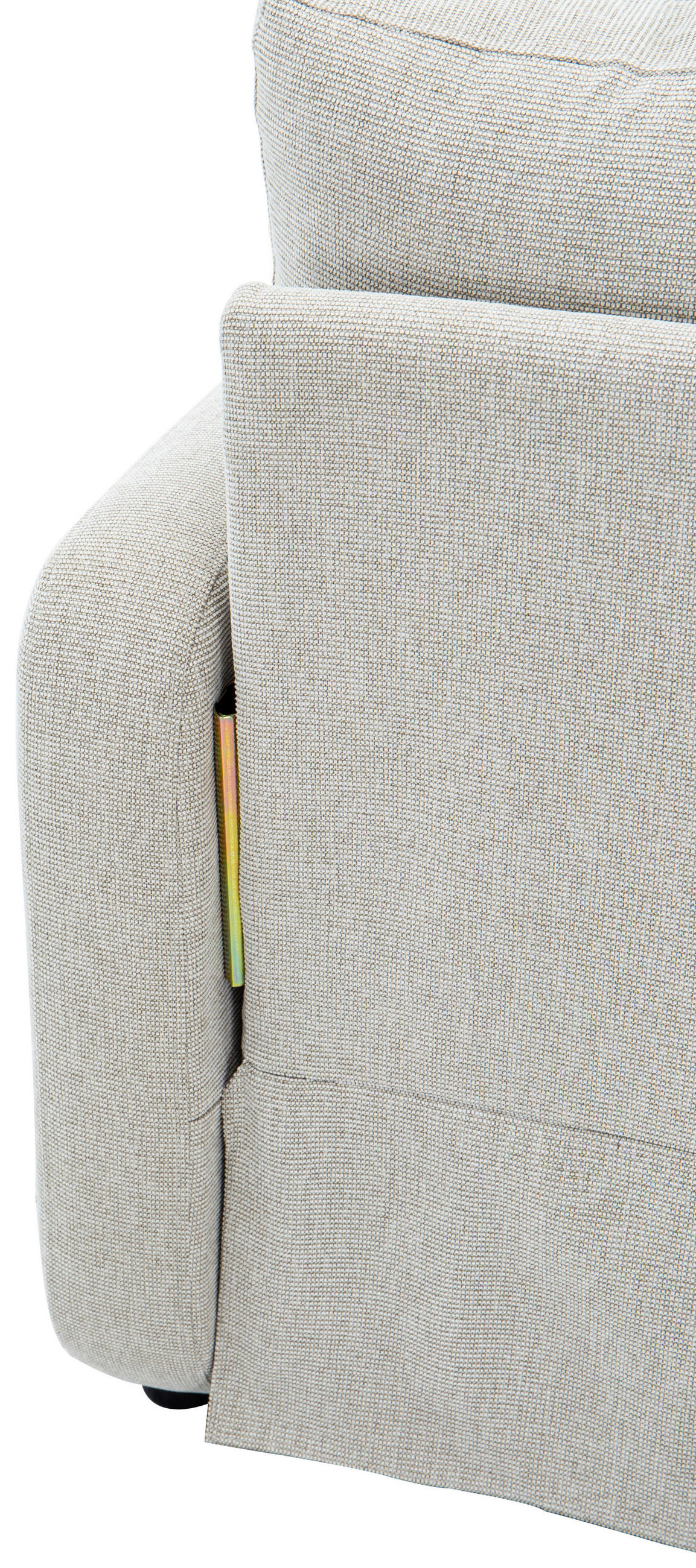 ECKSOFA Leinenoptik Beige  - Beige/Schwarz, Design, Kunststoff/Textil (152,5/225,5cm) - Livetastic