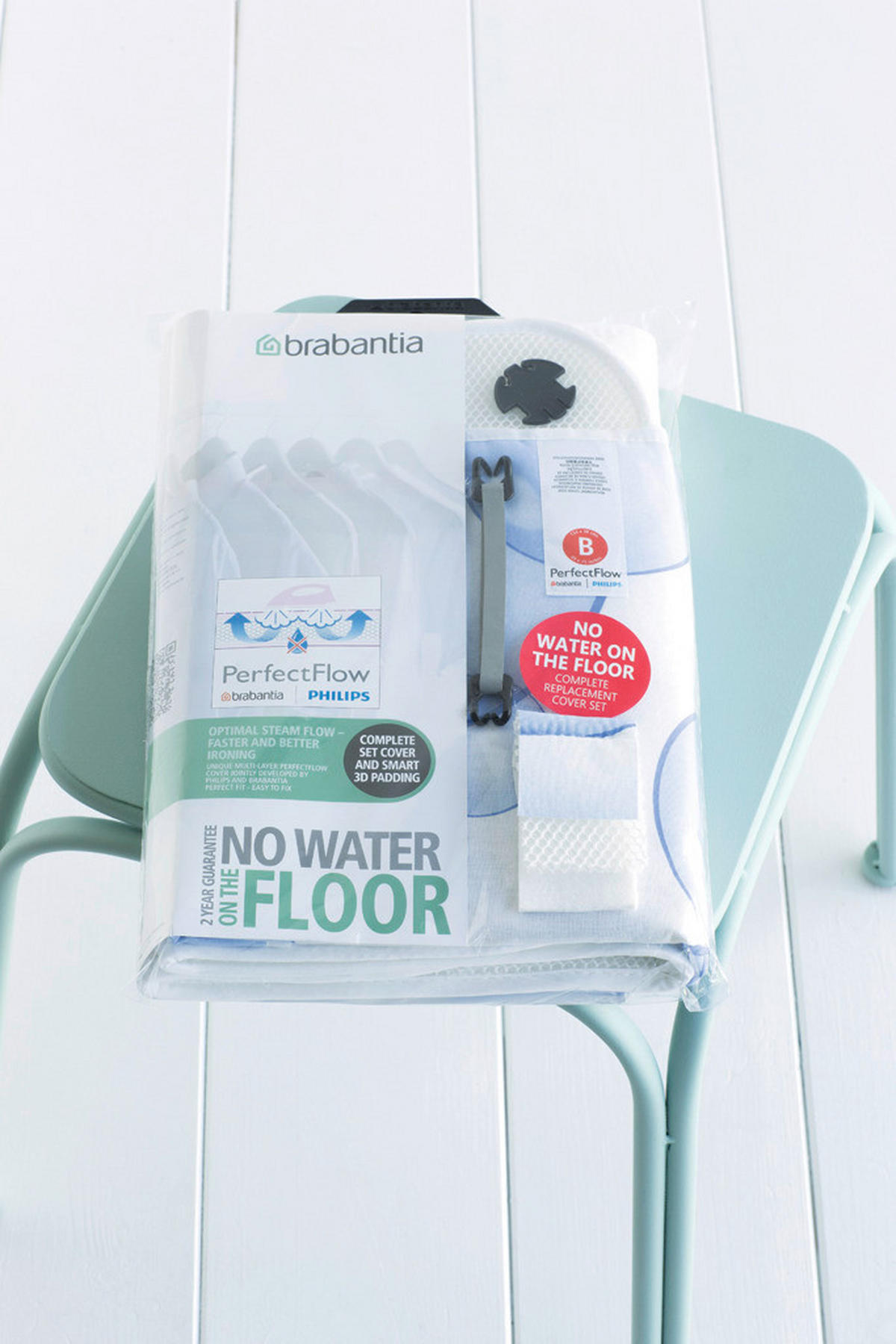 BÜGELBRETTBEZUG - Blau/Weiss, Basics, Textil (49/0.8/136cm) - Brabantia