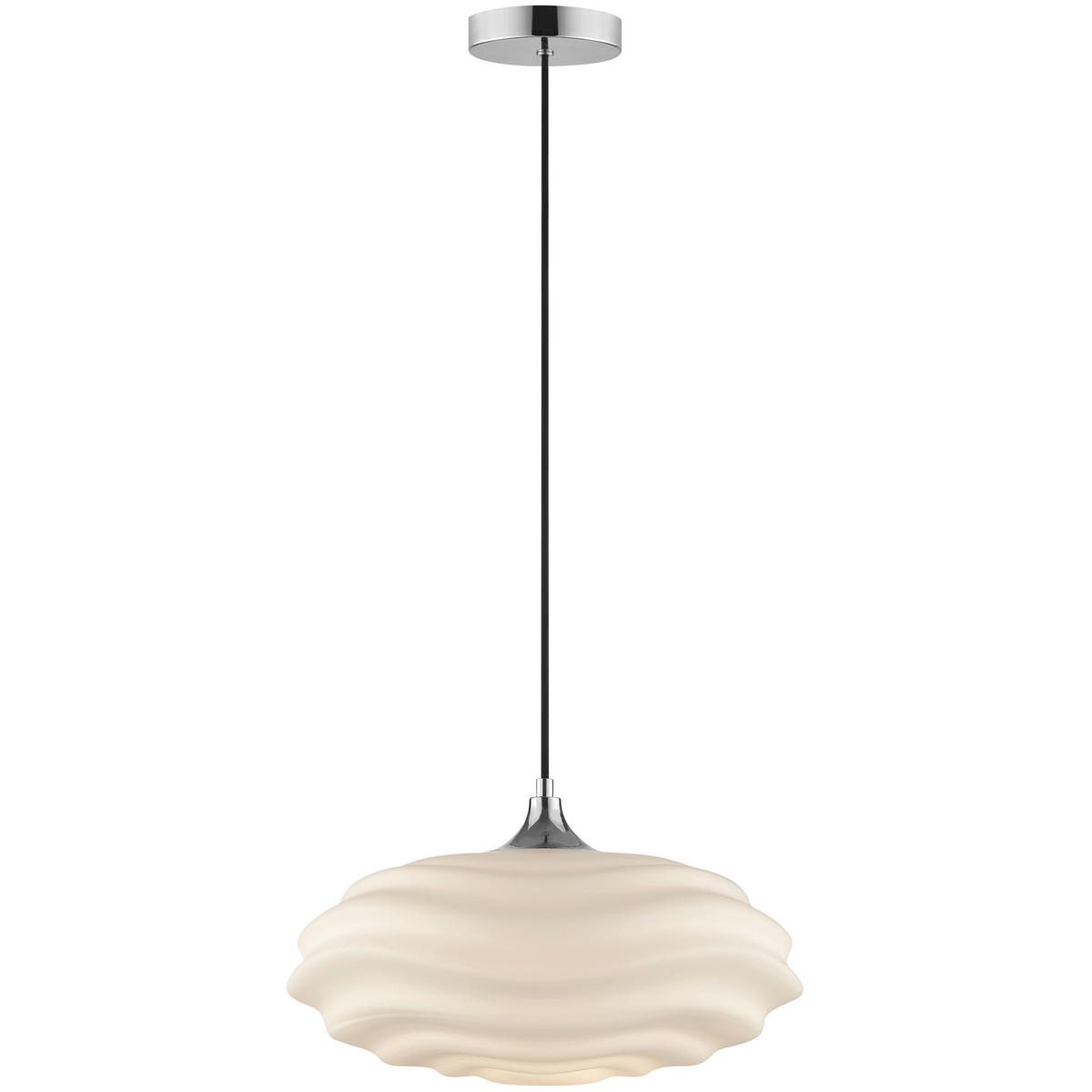 HÄNGELEUCHTE Sand 40/120 cm   - Chromfarben/Weiß, Design, Glas/Metall (40/120cm) - Brilliant