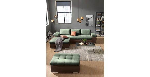 ECKSOFA  in Flachgewebe Braun, Olivgrün  175/271 cm  - Braun/Olivgrün, Design, Kunststoff/Textil (175/271cm) - Xora
