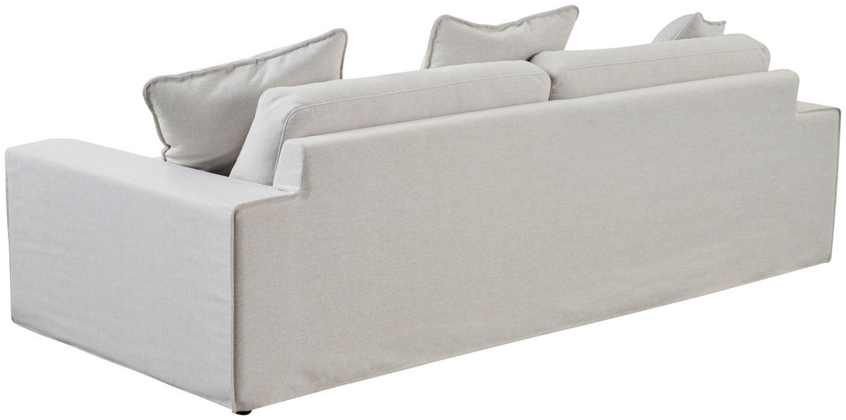 3-SITS SOFFA i vit, beige  - vit/beige, Design, trä/textil (258/90/116cm) - Best Price