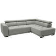 ECKSOFA in Chenille Alabasterfarben  284/205 cm  - Alabasterfarben/Schwarz, Design, Kunststoff/Textil (284/205cm) - Xora