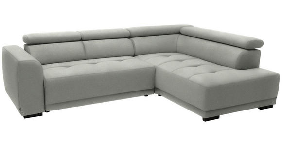 ECKSOFA in Chenille Alabasterfarben 284/205 cm - Alabasterfarben/Schwarz, Design, Kunststoff/Textil (284/205cm) - Xora