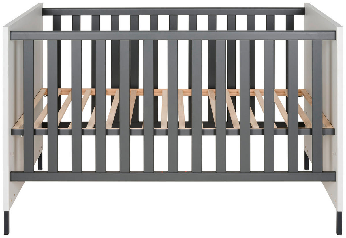 OTROŠKA POSTELJICA Milan bukev 144/78/93 cm antracit, siva  - siva/antracit, Basics, leseni material/les (144/78/93cm) - Jimmylee