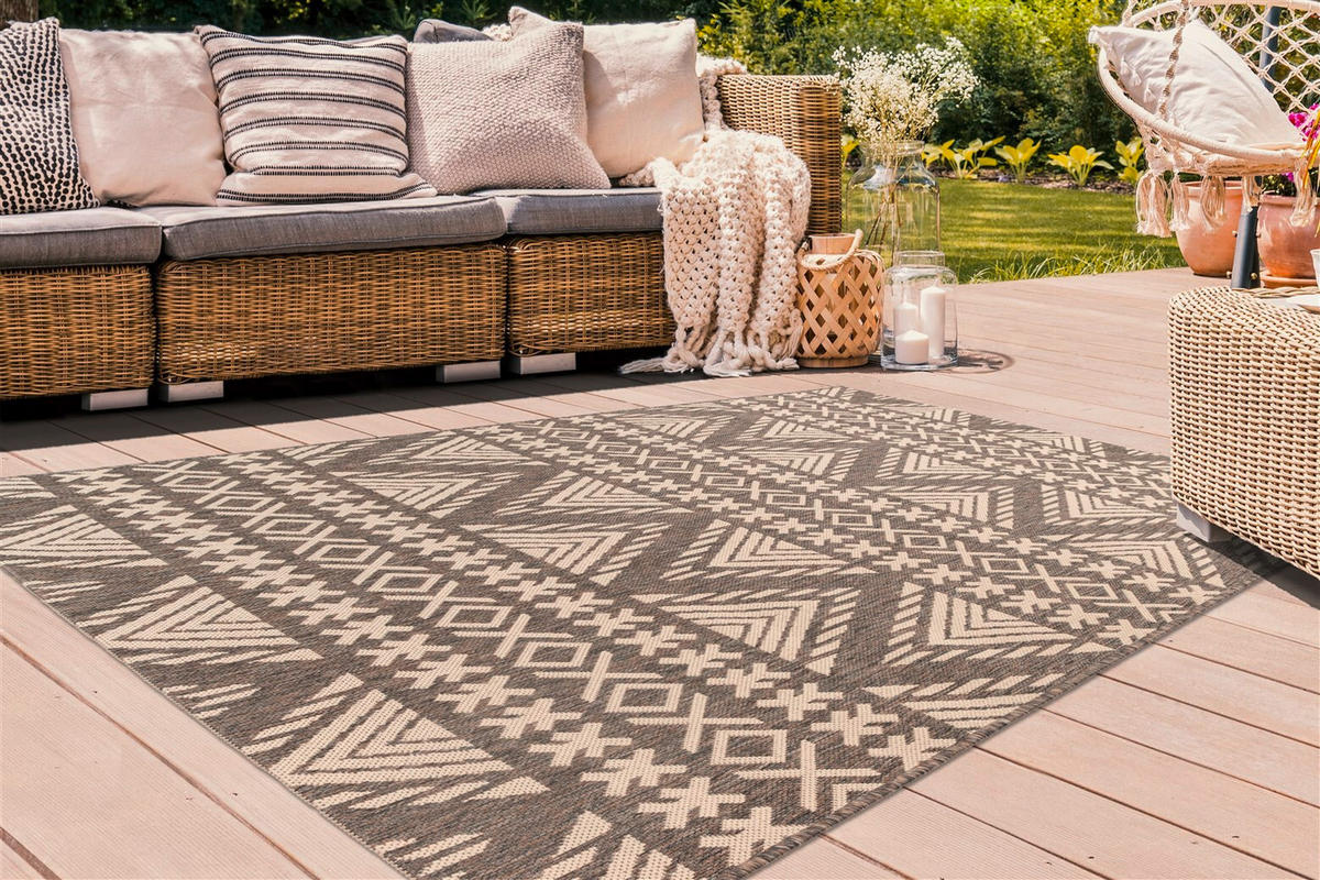 FLACHWEBETEPPICH 120/170 cm Splash 500 Braun / Creme  - Creme/Braun, Konventionell, Textil (120/170cm)
