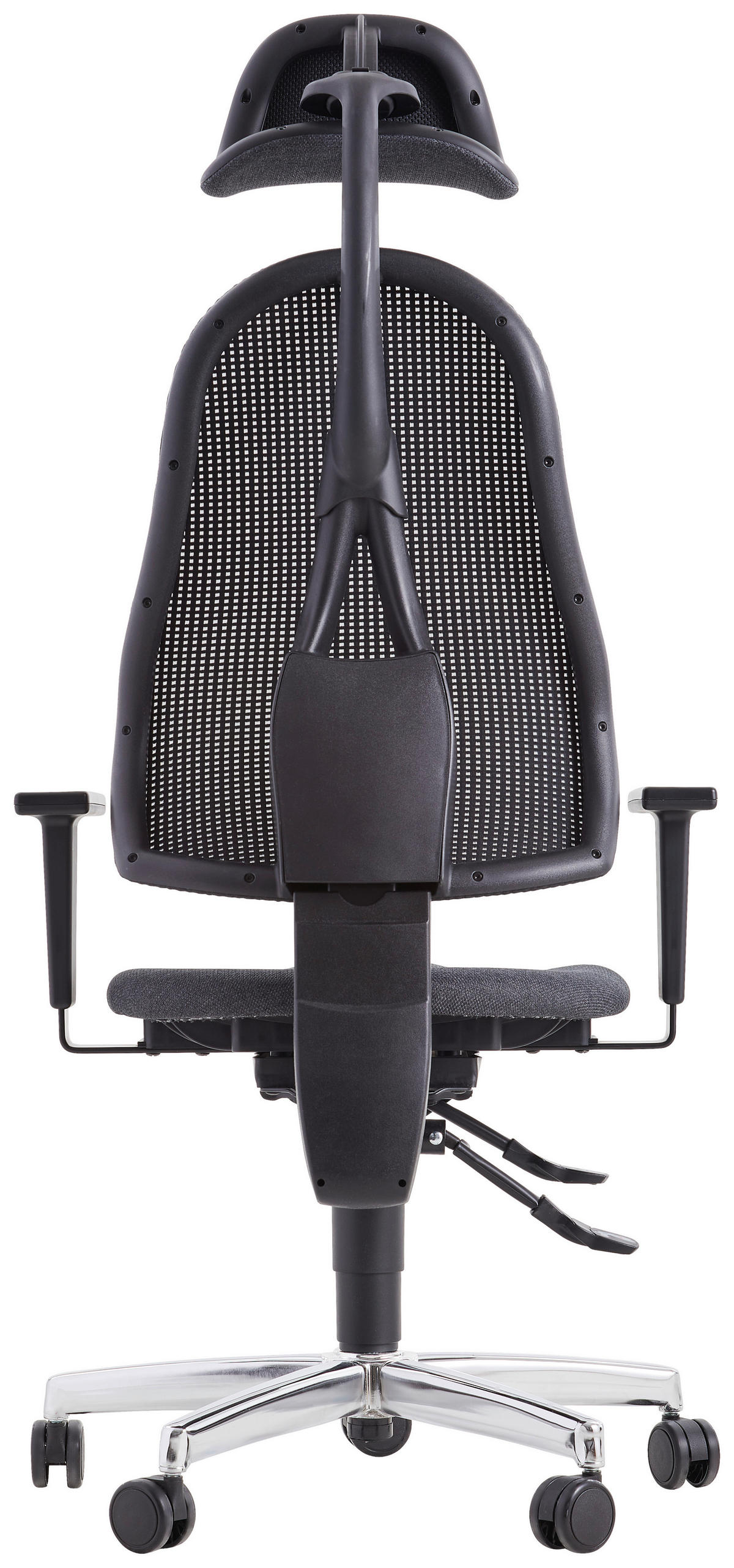 OTOČNÁ ŽIDLE, plochá tkanina, černá - černá/barvy chromu, Basics, kov/textil (48/120-140/44cm) - Topstar