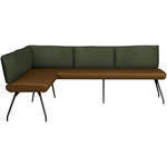 ECKBANK 165/225 cm  in Olivgrün  - Schwarz/Olivgrün, Design, Textil/Metall (165/225cm) - Moderano