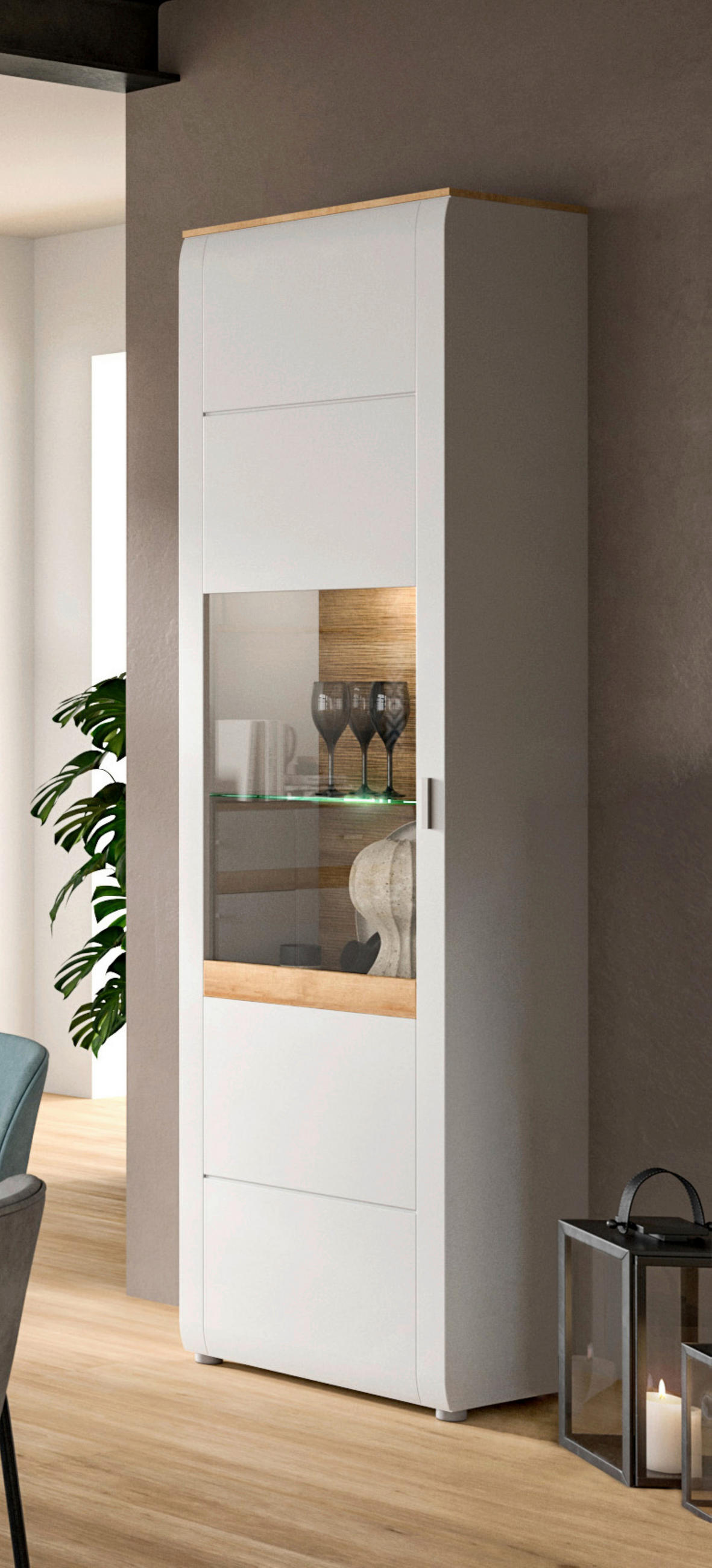 VITRINE in - Design, Glas/Holzwerkstoff (61/202/43cm) - MID.YOU