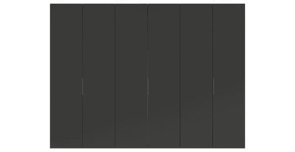 DREHTÜRENSCHRANK 300/223/62 cm 6-türig Anthrazit - Anthrazit/Schwarz, KONVENTIONELL, Glas/Holzwerkstoff (300/223/62cm) - Novel
