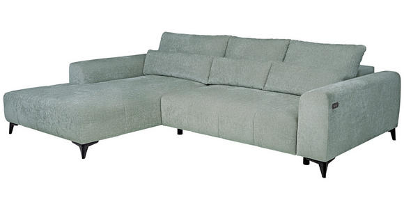 ECKSOFA  in Chenille Hellgrau  222/279 cm  - Hellgrau/Schwarz, KONVENTIONELL, Kunststoff/Textil (222/279cm) - Hom`in