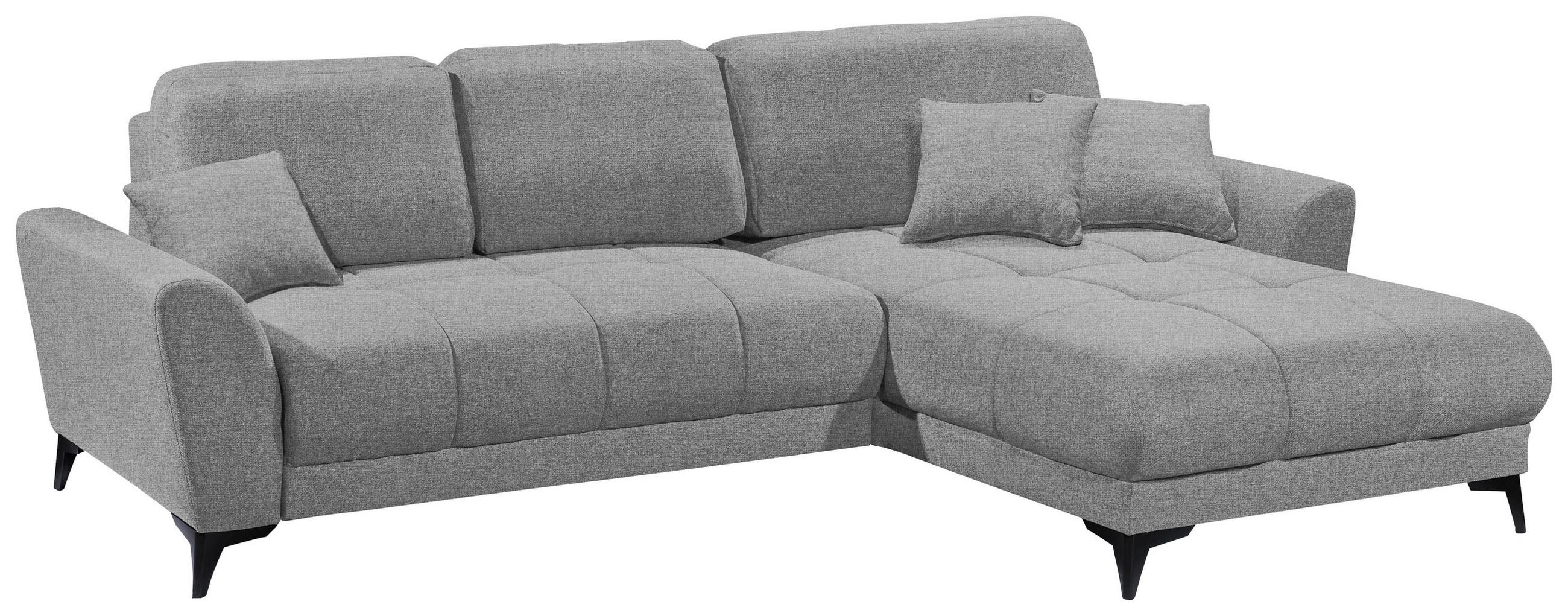 ECKSOFA Grau Webstoff  - Schwarz/Grau, KONVENTIONELL, Kunststoff/Textil (281/189cm) - Carryhome