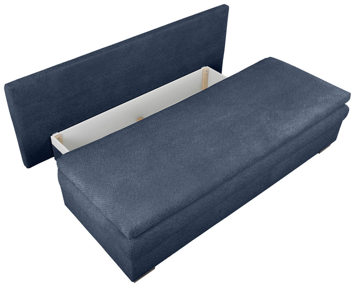 SCHLAFSOFA  mit Liegefunktion, Schlafen auf Sitzhöhe, Rücken echt Struktur Dunkelblau  - Schwarz/Dunkelblau, KONVENTIONELL, Kunststoff/Textil (195/93/83cm) - Carryhome