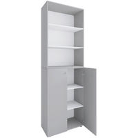 AKTENSCHRANK Grau, Weiß  - Weiß/Grau, Design, Holzwerkstoff (70/220/39cm) - MID.YOU