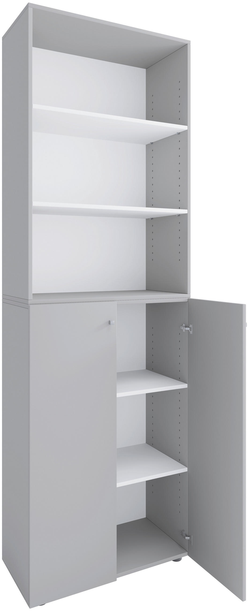 AKTENSCHRANK Grau, Weiß  - Weiß/Grau, Design, Holzwerkstoff (70/220/39cm) - MID.YOU