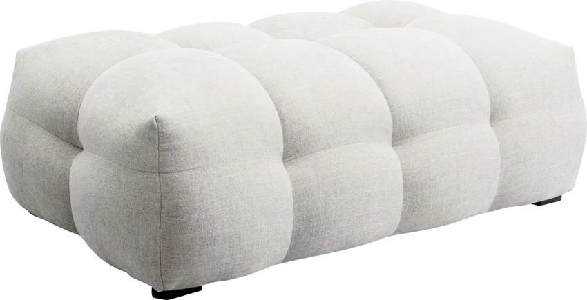 HOCKER in Textil Creme  - Creme/Schwarz, Design, Holz/Textil (127/42/82cm) - Kare-Design