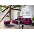 ECKSOFA in Webstoff Lila  165/257 cm  - Lila/Schwarz, Design, Kunststoff/Textil (165/257cm) - Xora