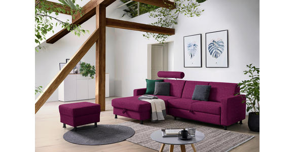 ECKSOFA in Webstoff Lila  165/257 cm  - Lila/Schwarz, Design, Kunststoff/Textil (165/257cm) - Xora