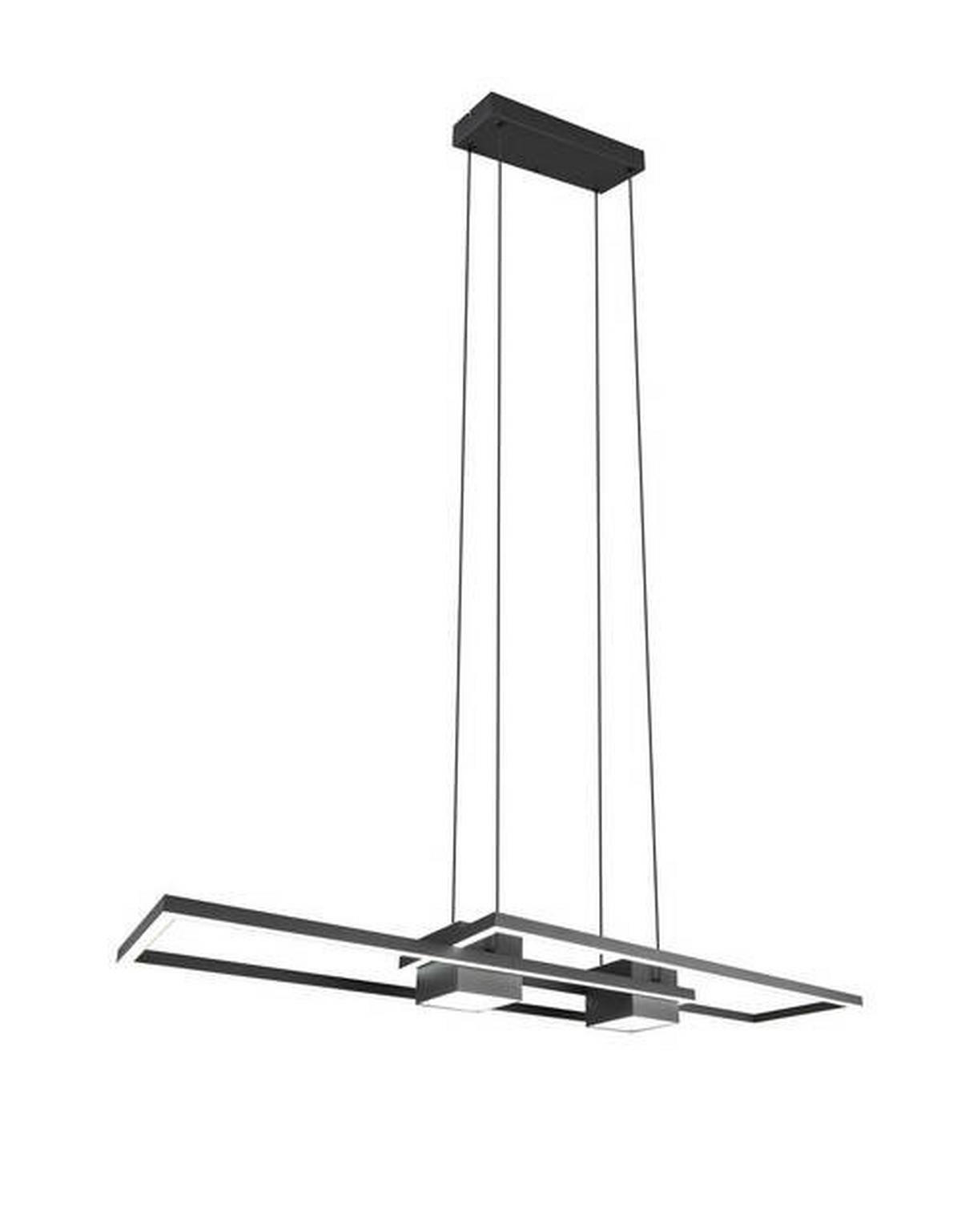 LED-HÄNGELEUCHTE 100/28/150 cm    - Schwarz/Alufarben, Design, Metall (100/28/150cm) - Trio Leuchten