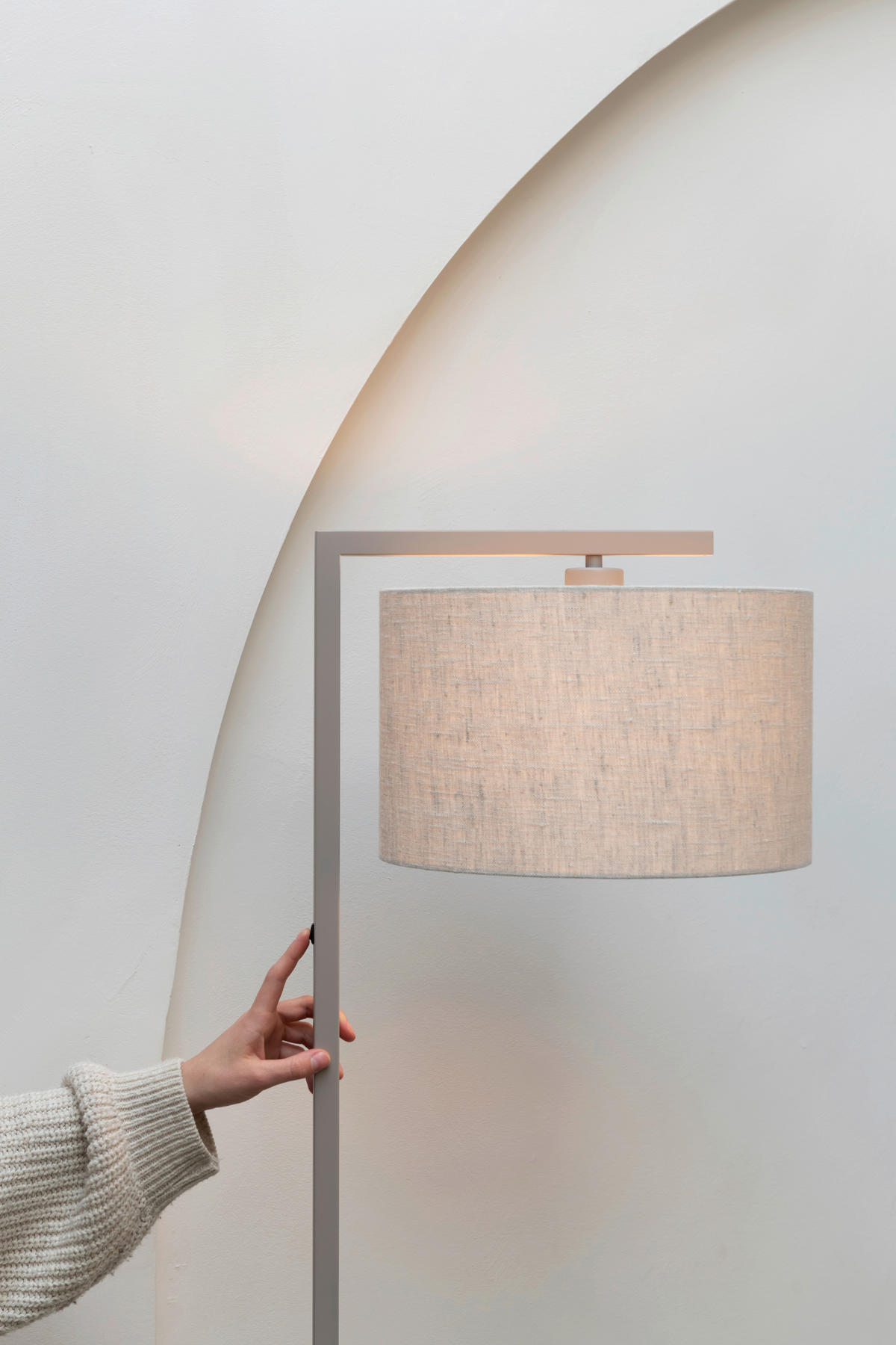 STEHLEUCHTE 30/160 cm    - Sandfarben/Beigebraun, Design, Textil/Metall (30/160cm) - It's about Romi