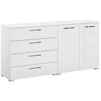 SIDEBOARD 160/81/42 cm  in Weiß, Weiß Hochglanz  - Chromfarben/Weiß Hochglanz, Design, Holzwerkstoff/Kunststoff (160/81/42cm) - Novel